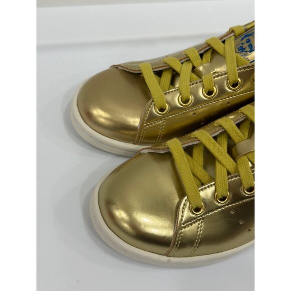Adidas Originals Stan Smith Kids Size 3.5 Gold Metallic Athletic Shoes Sneakers - Picture 9 of 12